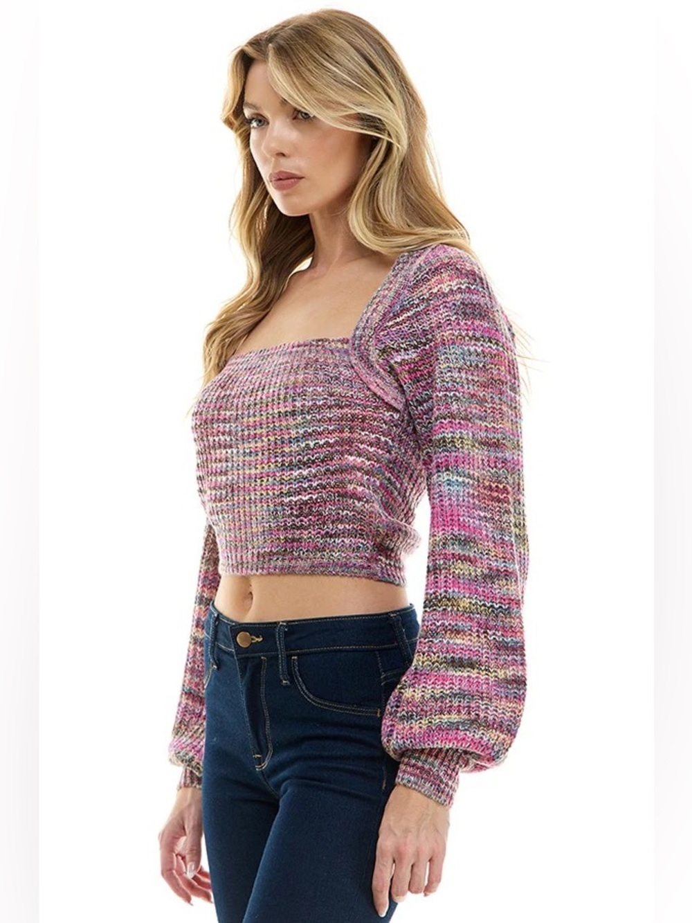 ACOA Theodora Sweater Top Multicolor Knit Women's Sweater Size Large NEW - Picture 2 of 10
